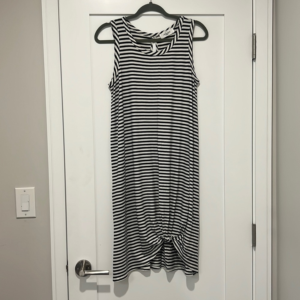 Carly Jean B/W Striped Midi Dress